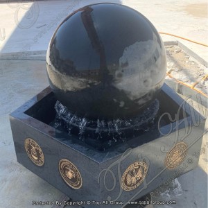 TASBF-052 Grey Granite G654 Ball Fountain With Pentagon Water Pool