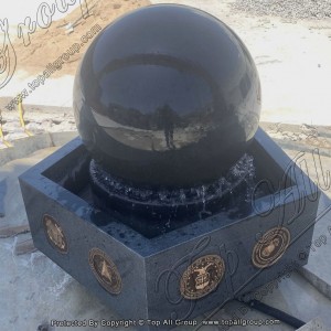 TASBF-052 Grey Granite G654 Ball Fountain With Pentagon Water Pool