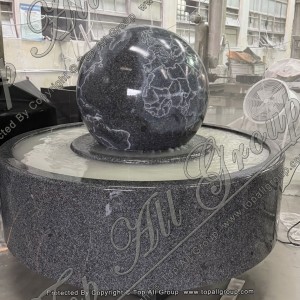 TASBF-076 Grey Black Granite Sphere Foutain