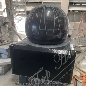 TASBF-059 Black Granite Ball Fountain Decoration