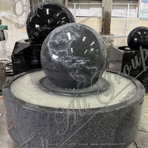 TASBF-076 Grey Black Granite Sphere Foutain